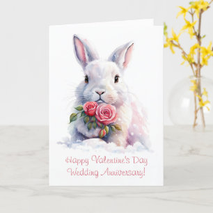 Carte Jour des Valentines Anniversaire Mignonne Bunny
