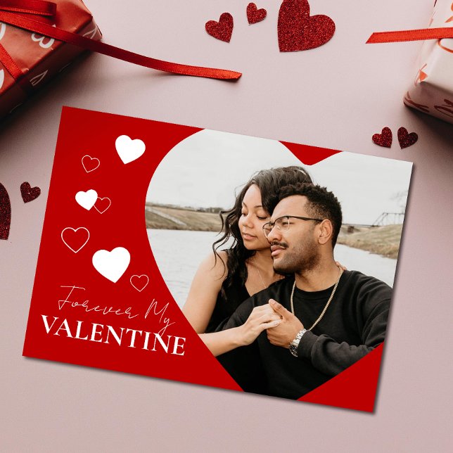 Carte Jour des Valentines Coeur Photo Fête Rouge (Express love uniquely with this Valentine's card. Personalized sentiments for unforgettable moments.)