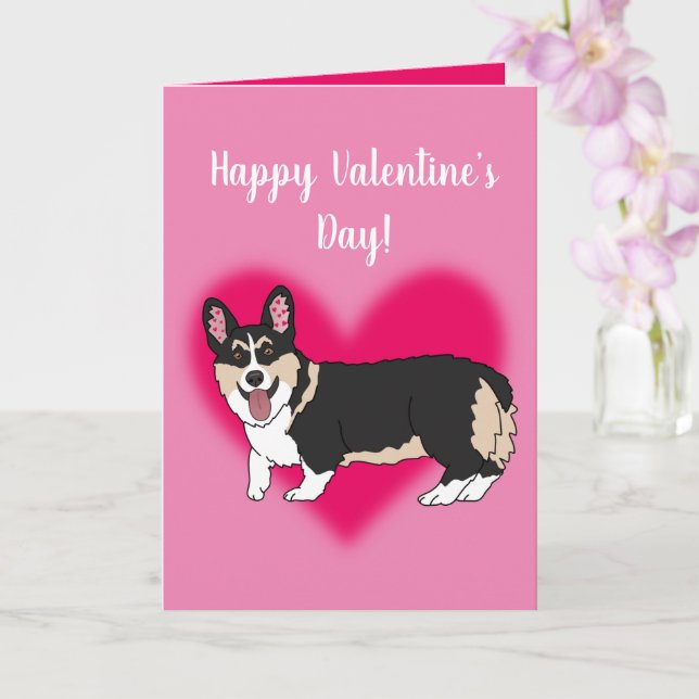 Carte Jour des Valentines Corgi (Orchidée)