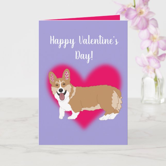 Carte Jour des Valentines Corgi (Orchidée)
