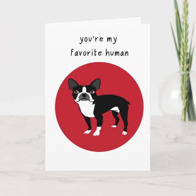 Carte Jour des Valentines de Boston Terrier (Devant)