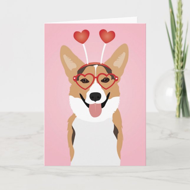 Carte Jour des Valentines du Chien de Corgi (Devant)