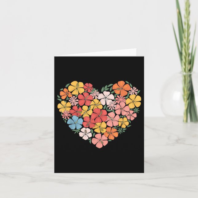 Carte Jour des Valentines hawaïennes Hibiscus Flower Hea (Devant)