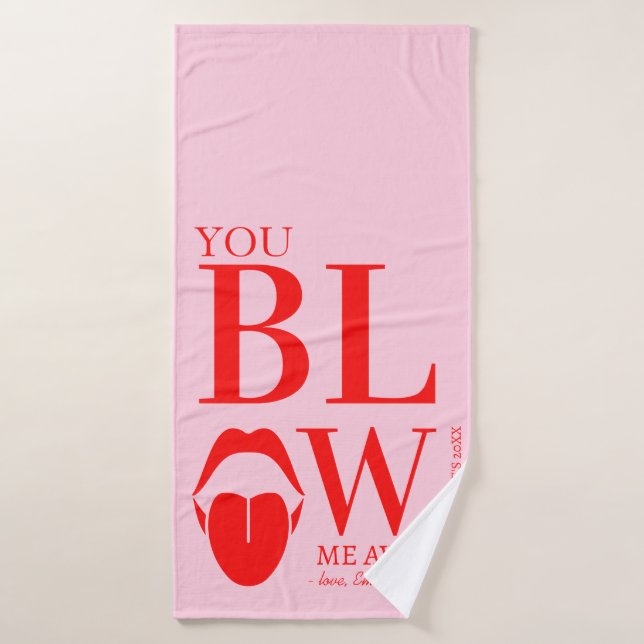 Carte Jour des Valentines Rouge Rose (Serviette de bain)