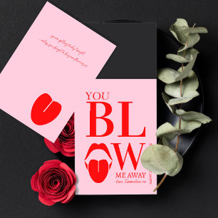 Carte Jour des Valentines Rouge Rose