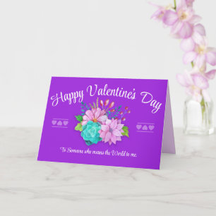 Carte Jour des Valentines violettes