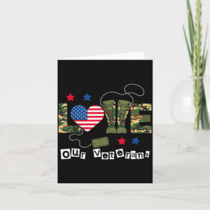 Carte Jour des vétérans américains Fièrement Drapeau Mil