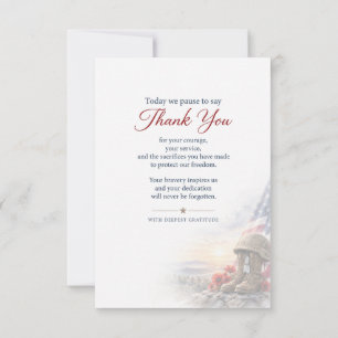 Carte Jour des vétérans Merci pour votre service Patriot