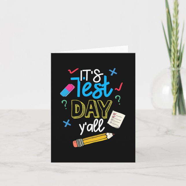Carte Jour d'essai Yall Funny School Test Motivation de  (Devant)