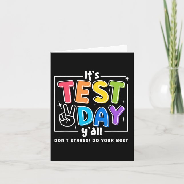Carte Jour d'essai Yall Funny School Test Motivation de  (Devant)