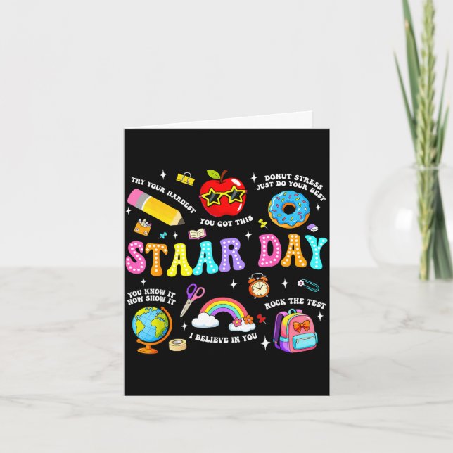 Carte Jour d'examen Staar professeur élève positif ensei (Devant)