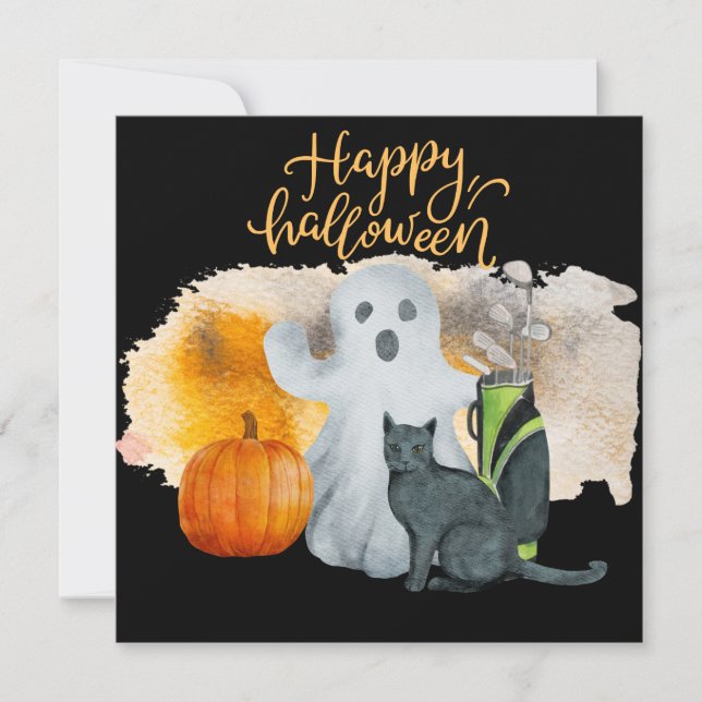 Carte Jour d'Halloween du golf (Devant)