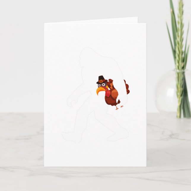 Carte Jour drôle de thanksgiving de Bigfoot Turquie (Devant)