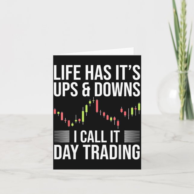 Carte Jour drôle de trader de jour bourse dicton (Devant)