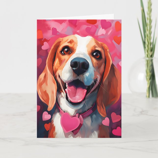 Carte Jour du beagle Valentines (Devant)