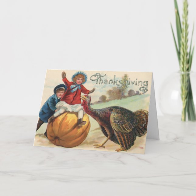 Carte Jour du bon thanksgiving ! (Amérique Vintage) (Devant)