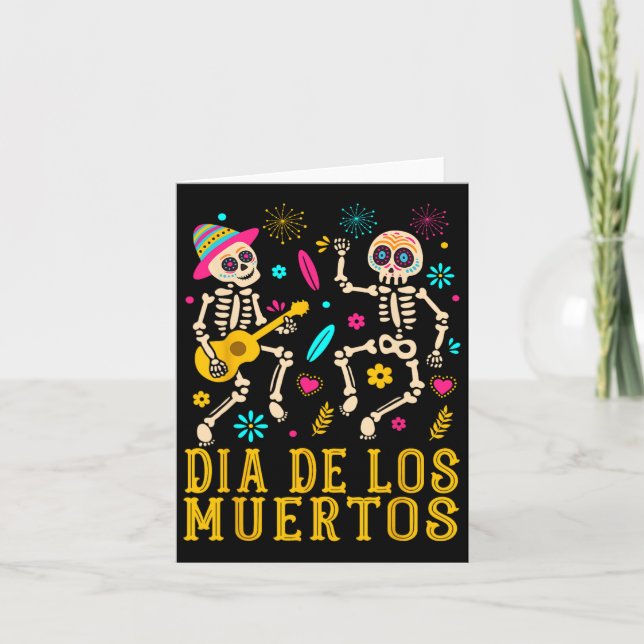 Carte Jour Du Costume Dia De Los Muertos De Skeleto Mort (Devant)