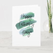 Carte Jour du Papa aquarelle verte 