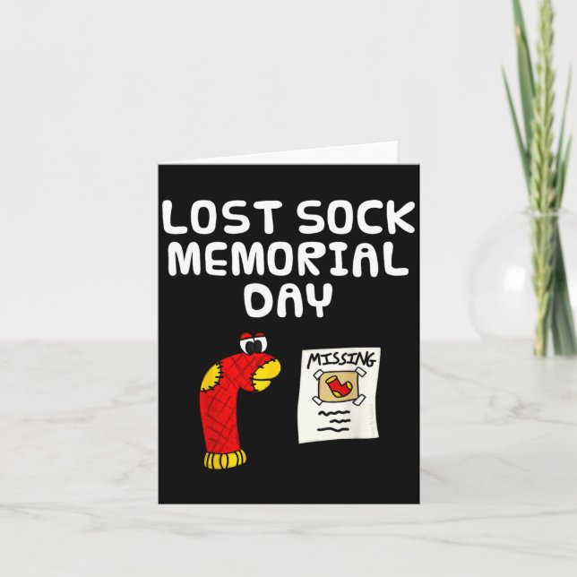Carte Jour du souvenir des chaussettes perdues, blague d (Devant)
