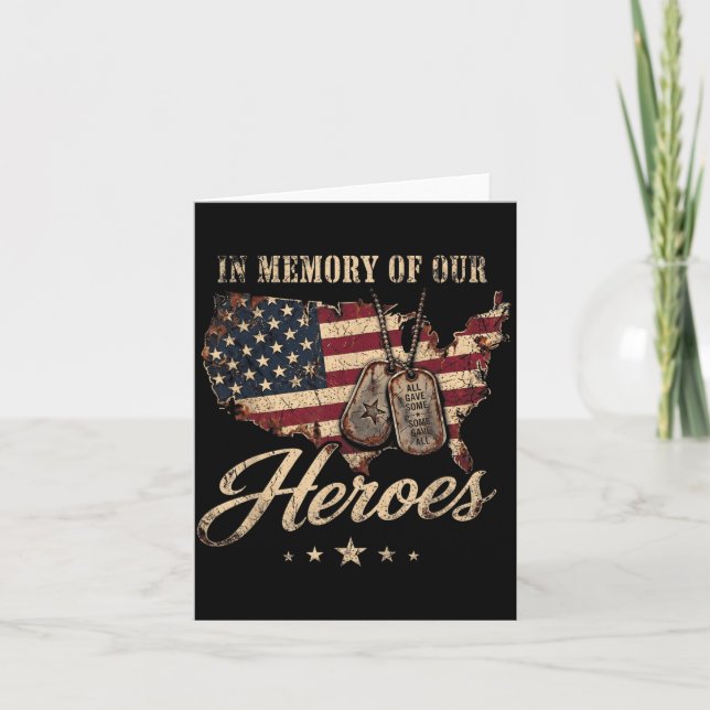 Carte Jour du souvenir des héros Drapeau américain (Devant)