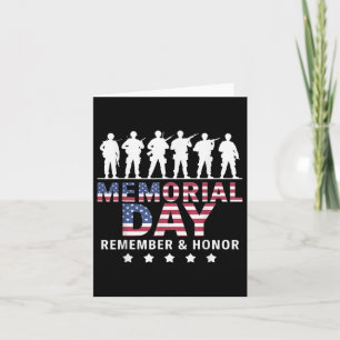 Carte Jour du Souvenir Soldats Drapeau Usa Rappeler Honn