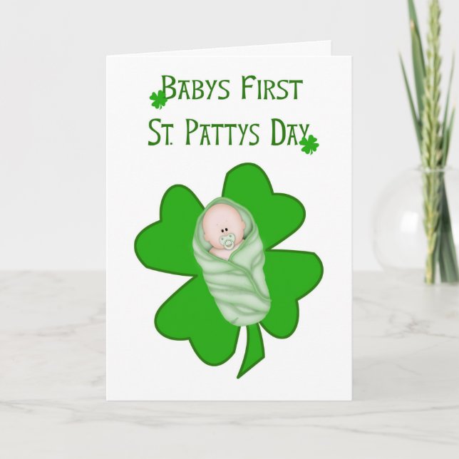 Carte Jour du St Patty du bébé première - bébé et (Devant)