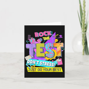 Carte Jour du test, Rock le test ne stressez pas, faites