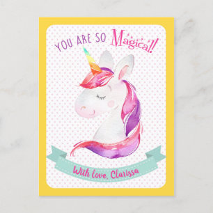Carte Jour Enfants de la Unicorn Valentines (class