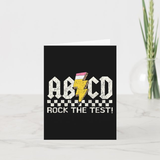 Carte Jour Enseignant Test Retro Abcd Rock Test Jour Sch (Devant)