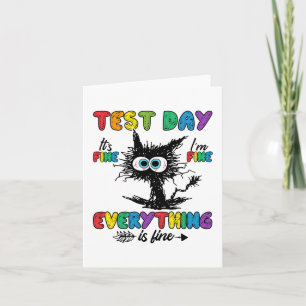 Carte Jour Funny Stress Chat Enseignant Enfants Étudiant