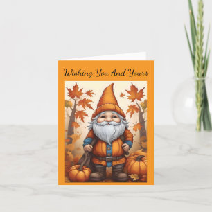 Carte Jour Gnome d'automne Thanksgiving