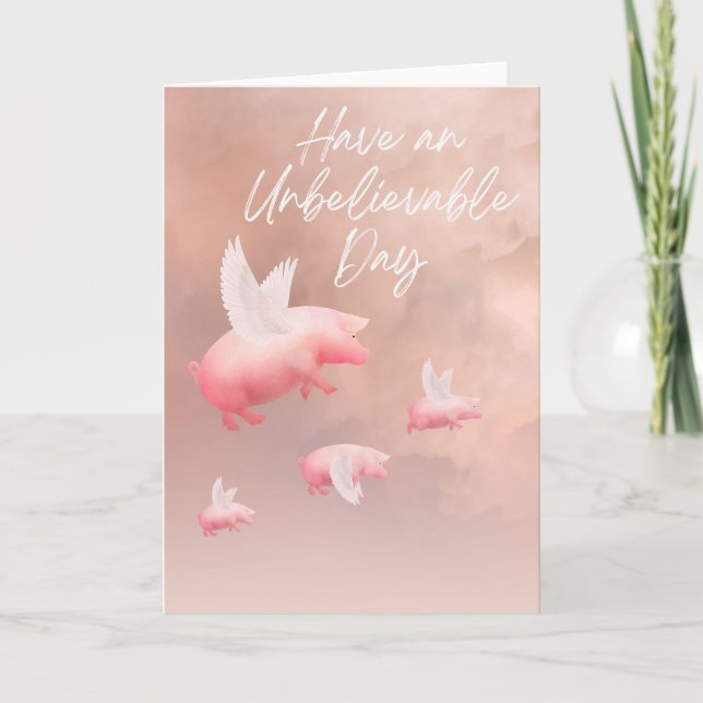 Carte Jour Incroyable des Cochons Volants (Devant)