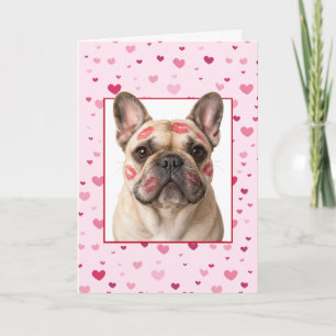 Carte Jour le plus doux Bulldog français avec des bisous