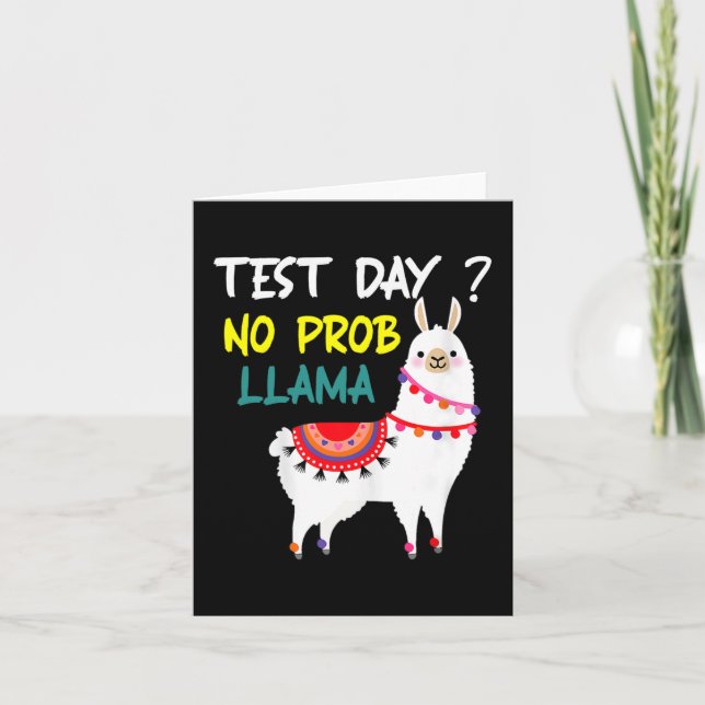 Carte Jour No Prob-llama Llama Teacher Test Day Pour Le (Devant)
