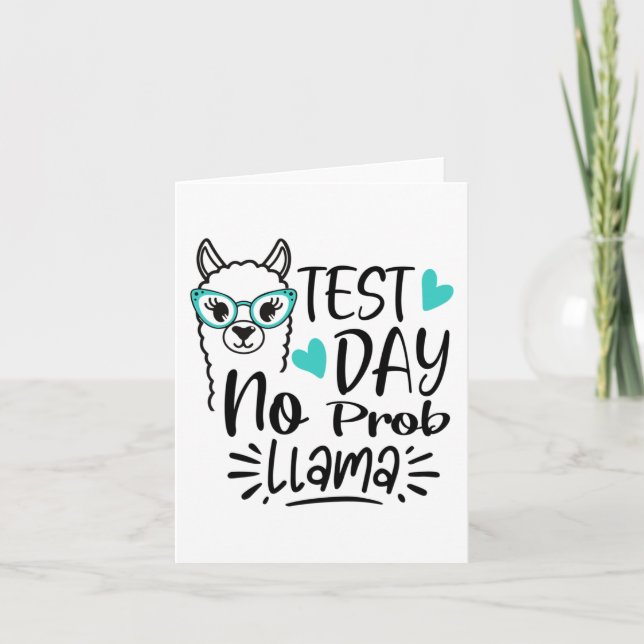 Carte Jour No Prob-llama Llama Test de l'enseignant Jour (Devant)