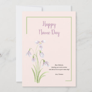 Carte Jour Nom Floral Snowdrop
