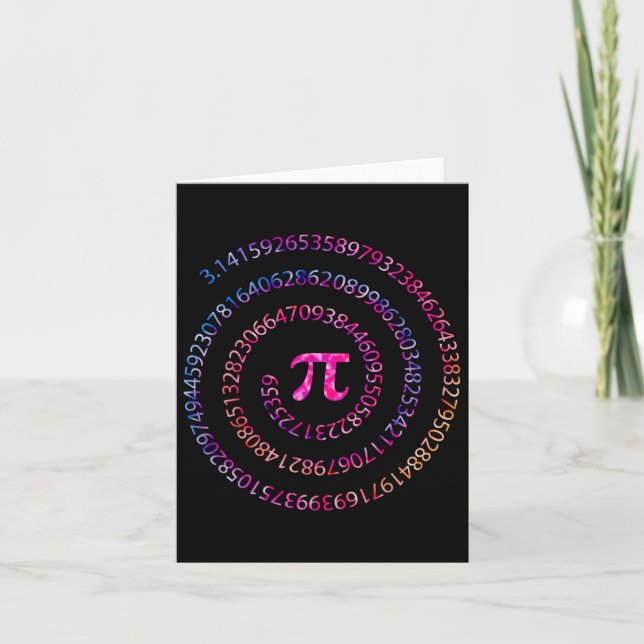 Carte Jour Pi 3.14 Chiffres Spiral Pi Enseignante Math F (Devant)