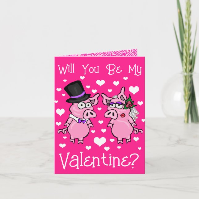 Carte Jour Piggy Bride Et Groom Valentines (Devant)