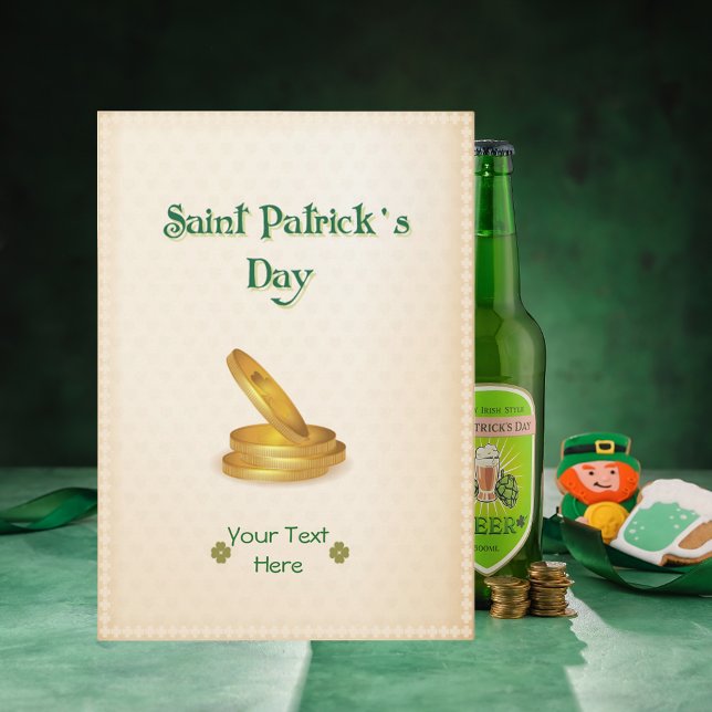 Carte Jour Saint-Patricks Pièces |Personnalisé| (Créateur téléchargé)