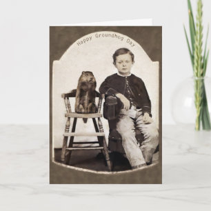 Carte Jour vintage de marmotte