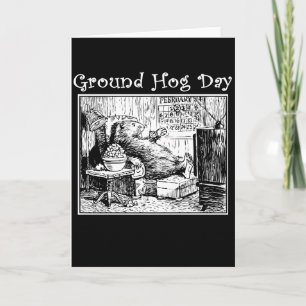 Carte Jour vintage de marmotte noir blanc illustration
