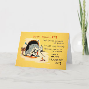 Carte Jour vintage Happy Groundhog
