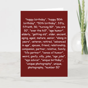 CARTE JOUR YOUR 50TH BIRTHDAY !