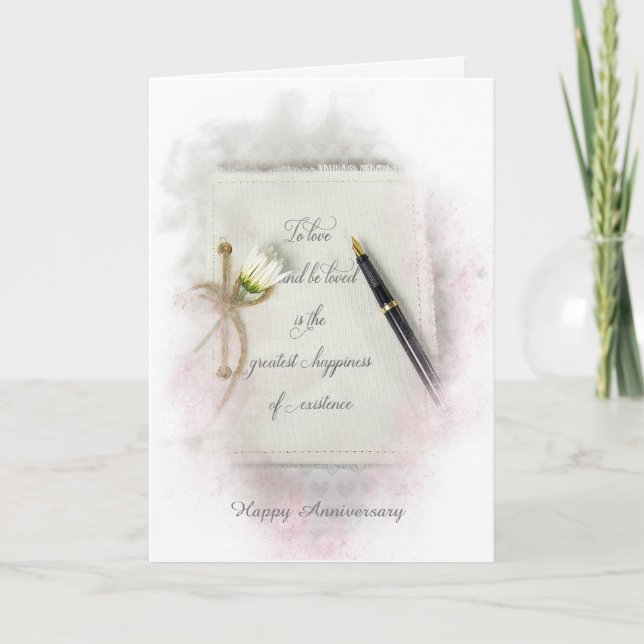 Carte journal blanc avec marguerite pour anniversaire (Devant)