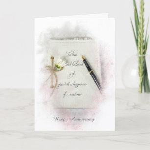 Carte journal blanc avec marguerite pour anniversaire