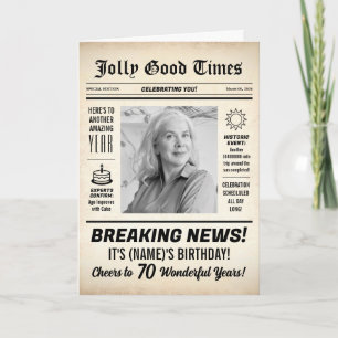 Carte Journal de 70e anniversaire, Ajouter une photo, Pe