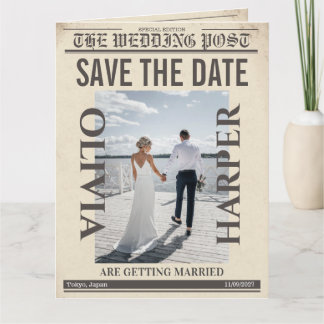 Carte Journal de mariage personnalisé « Save the Date » 