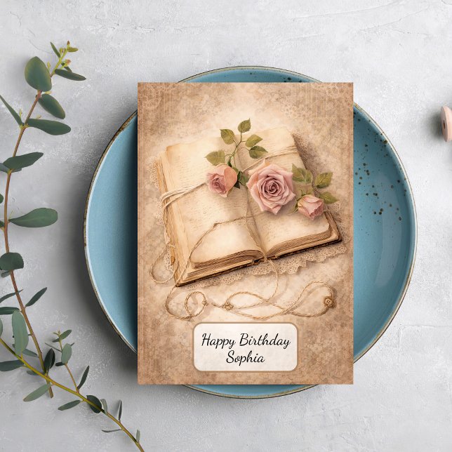 Carte Journal Rose Vintage (Créateur téléchargé)
