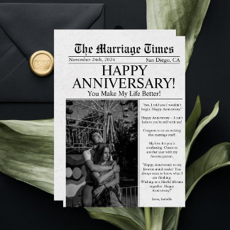 Carte Journal Unique Photo Fun Mariage Anniversaire