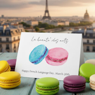 Carte Journée de la langue française 20 mars Macarons